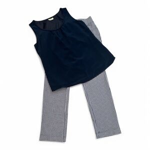 Lands' End Blue Houndstooth Pants